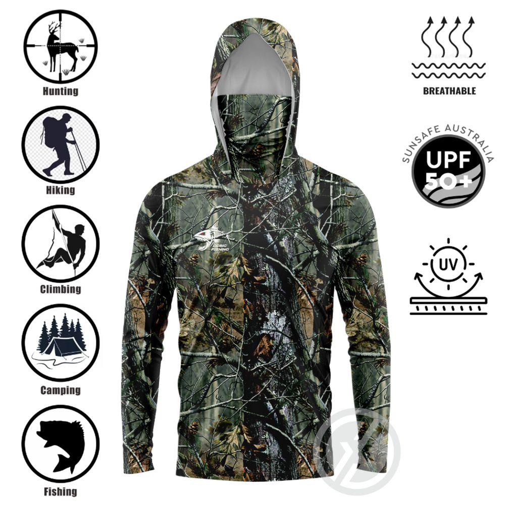 Summer Uv Clothing - UPF50+ Angelhemd mit Kapuze, integrierter Gesichtsabdeckung,