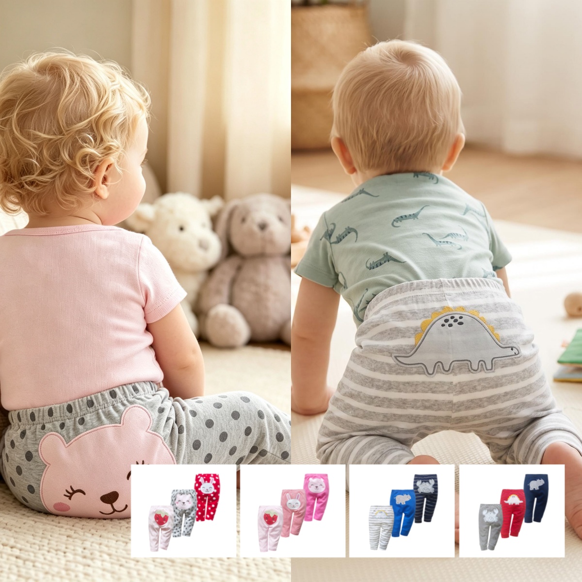 Summer Clothing Baby Boy - 3-teiliges Set Unisex Baumwoll-Haremshosen für Neugeborene,