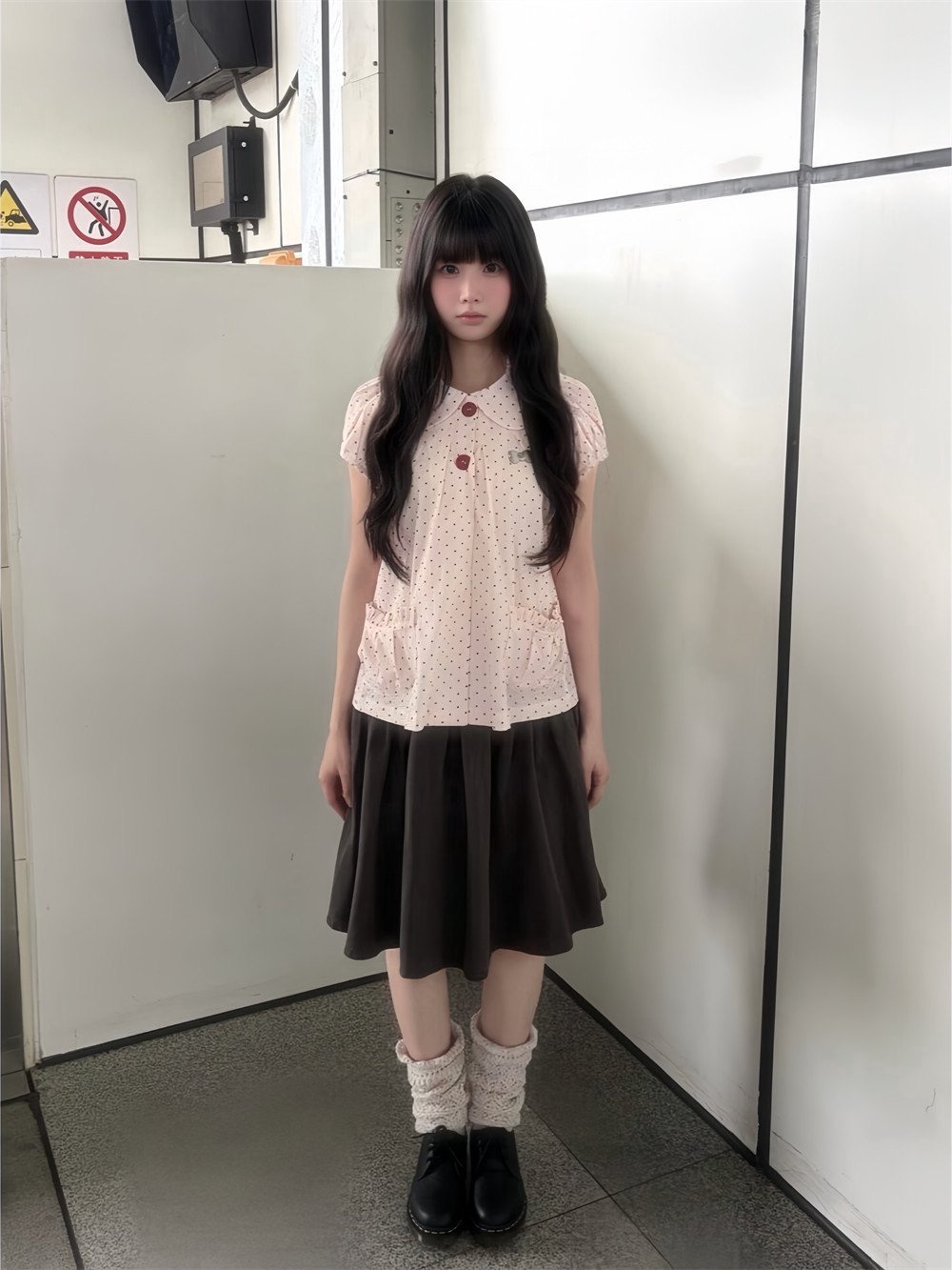 Summer Japanese Clothing - Sommerliches Vintage-Set mit gepunktetem Kurzarmhemd und