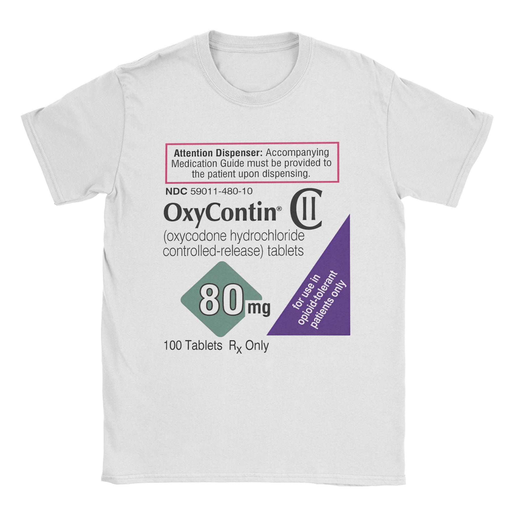 Summer Clothing Label - Oxycontin 80mg Label Herren-T-Shirts, lustiges T-Shirt,