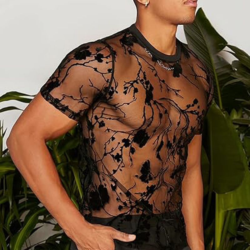 Summer Rose Clothing - Sommer männer Kleidung Mesh Spitze Stricken