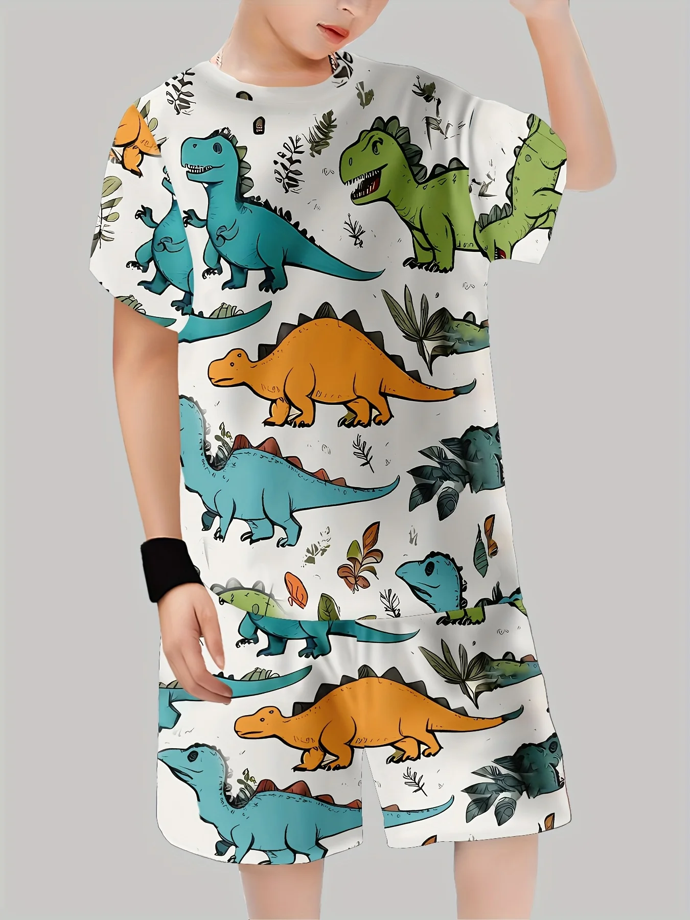 Neue Dinosaurier-bedruckte Out – Summer Clothing Girls Bewertung und Preis