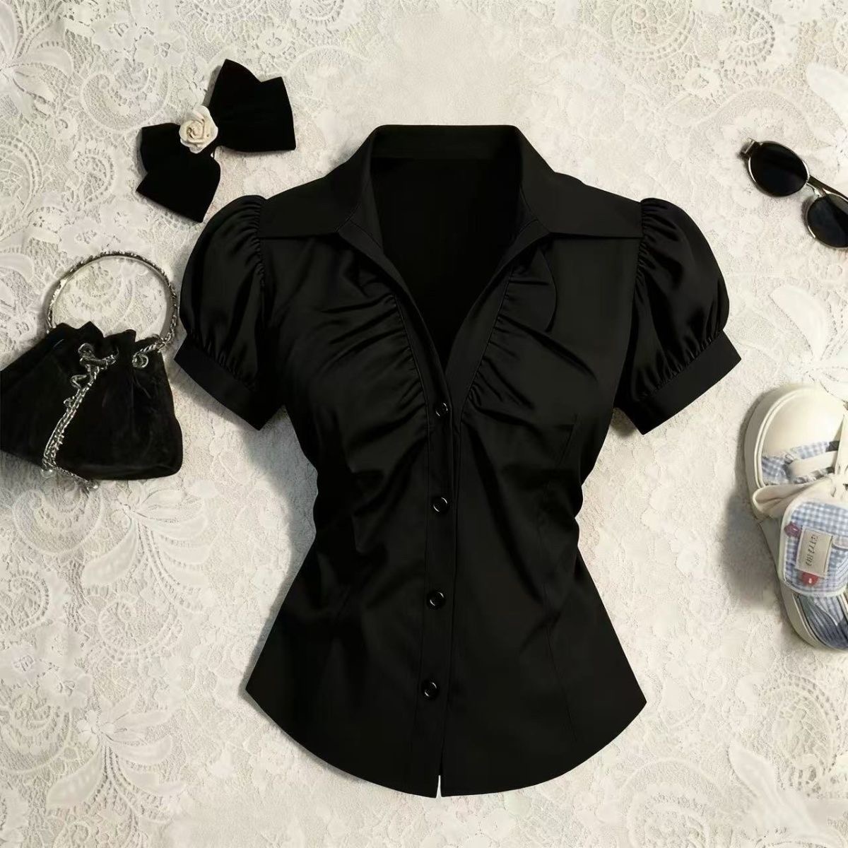 Damen Y2K Grunge Bluse Gothic  – Summer Goth Clothing Bewertung und Preis