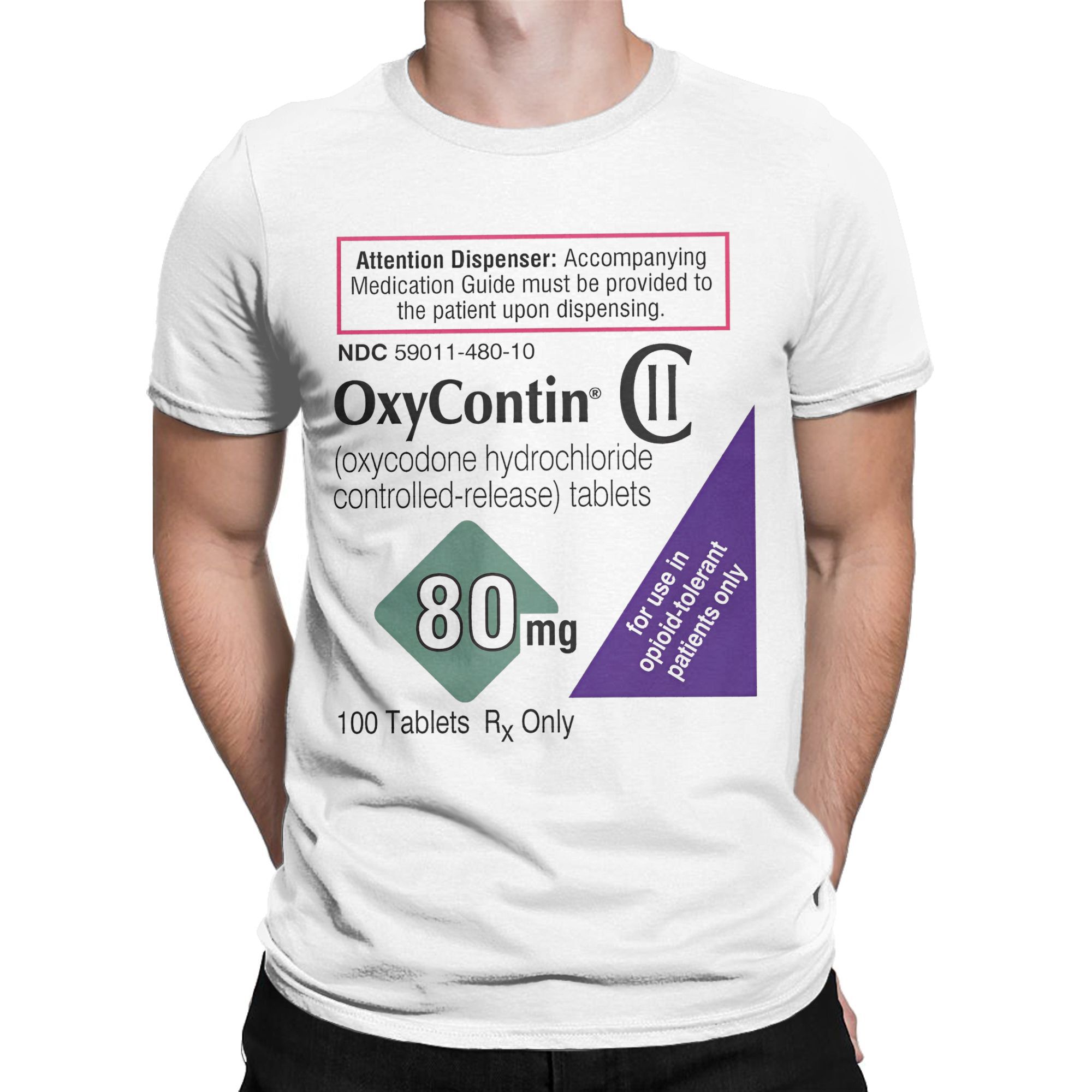 Oxycontin 80mg Label Herren-T- – Summer Clothing Label Bewertung und Preis