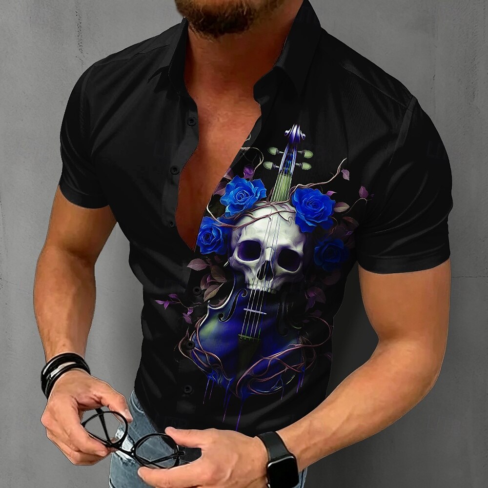 Herren Gothic Totenkopf-Hemd K – Summer Rose Clothing Bewertung und Preis
