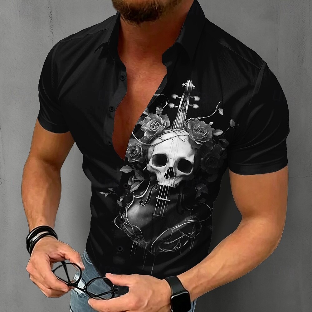 Herren Gothic Totenkopf-Hemd K – Summer Rose Clothing Bewertung und Preis