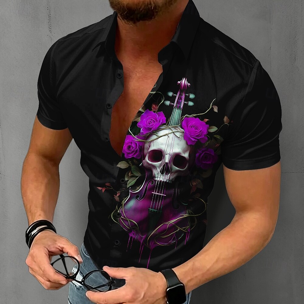 Herren Gothic Totenkopf-Hemd K – Summer Rose Clothing Bewertung und Preis