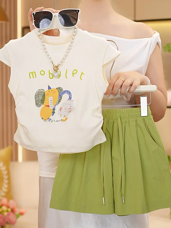 Mädchen Sommer Bedrucktes T-Sh – Summer Clothing Girls Bewertung und Preis