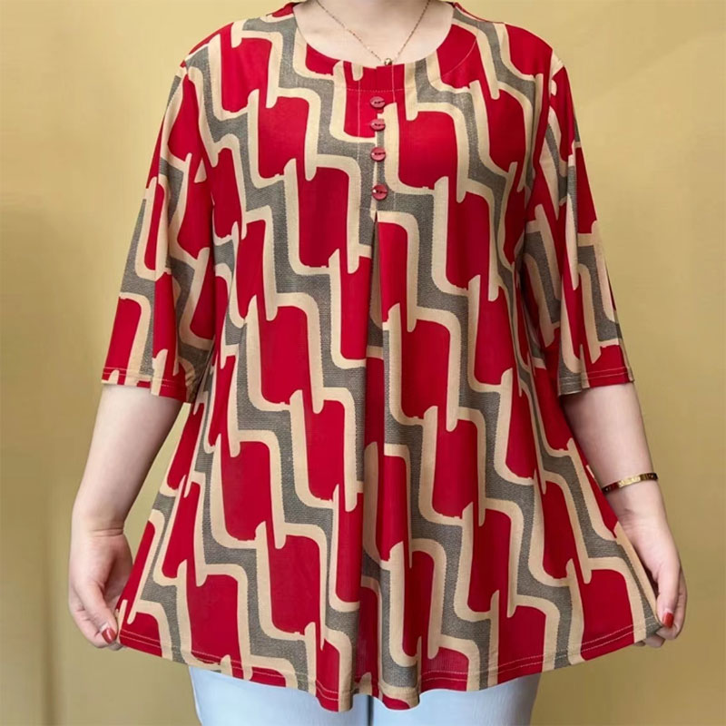 Sommer neue lässige geometrisc – Summer Clothing For 70 Year Old Woman Bewertung und Preis