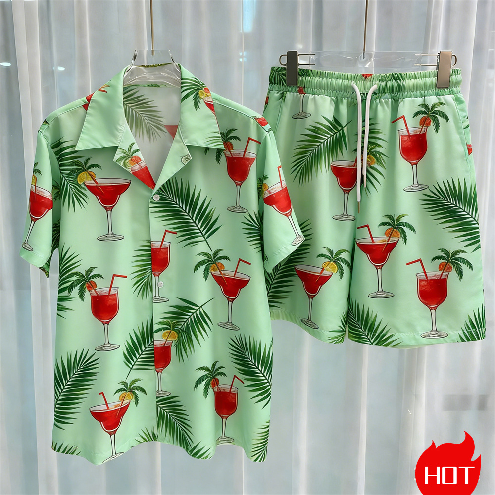 Sommer-Herrenhemd-Sets mit Pfl – Summer Vacation Clothing Men Bewertung und Preis