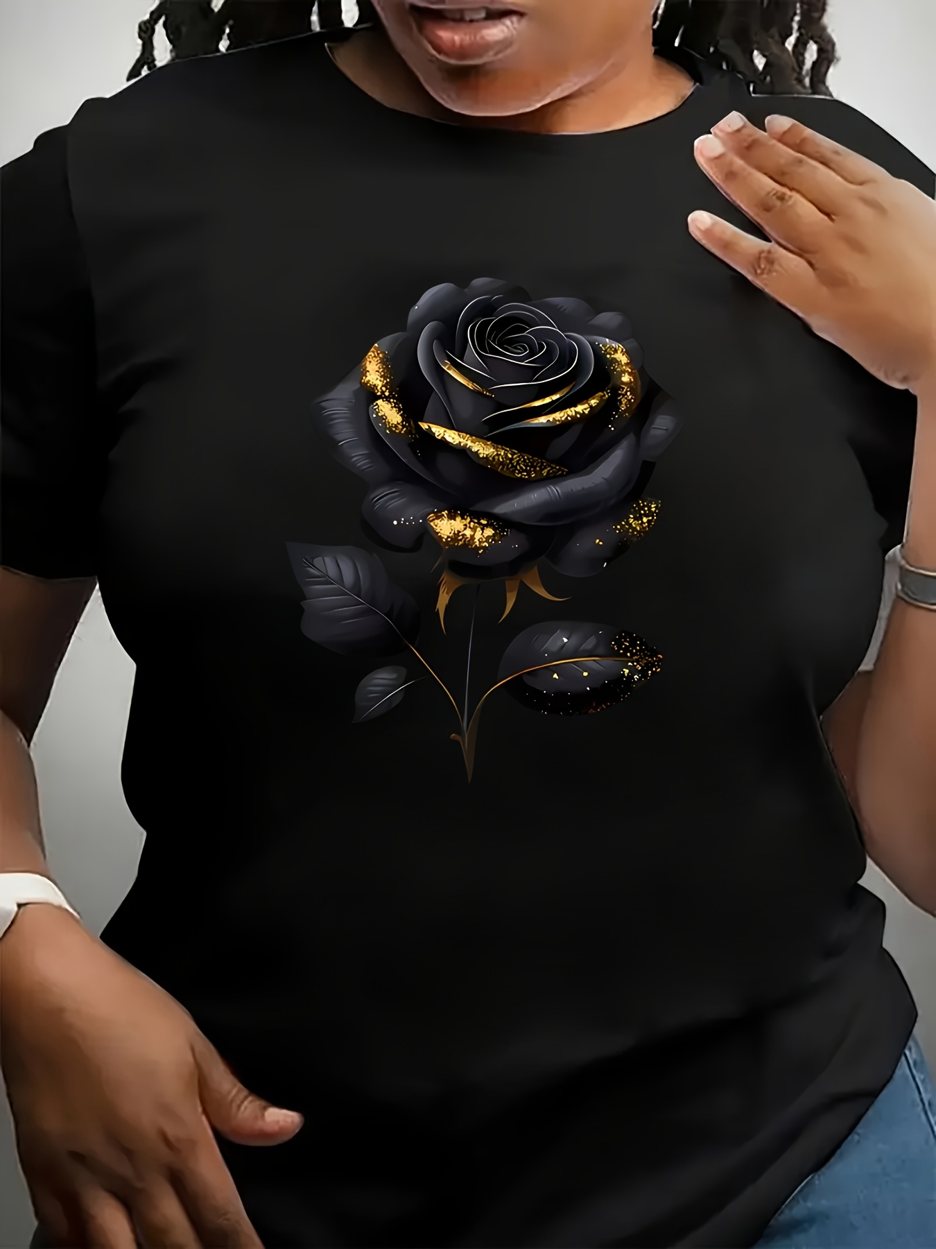 Übergroßes schwarzes T-Shirt f – Summer Rose Clothing Bewertung und Preis