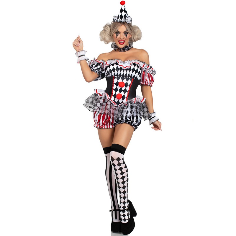 Frauen Clown Cosplay Kostüm Zi – Romper Playsuit Women Bewertung und Preis