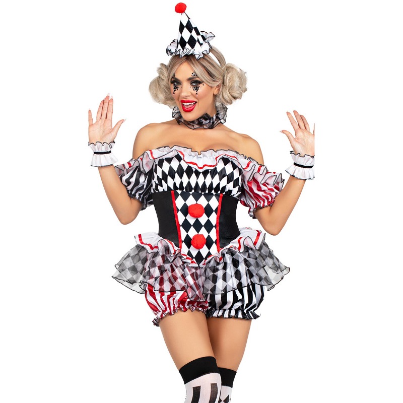 Frauen Clown Cosplay Kostüm Zi – Romper Playsuit Women Bewertung und Preis